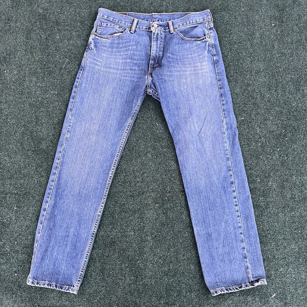Levi's 505 Jeans Men's Size 36x32 Regular Fit Straight Leg Cotton Blue Denim